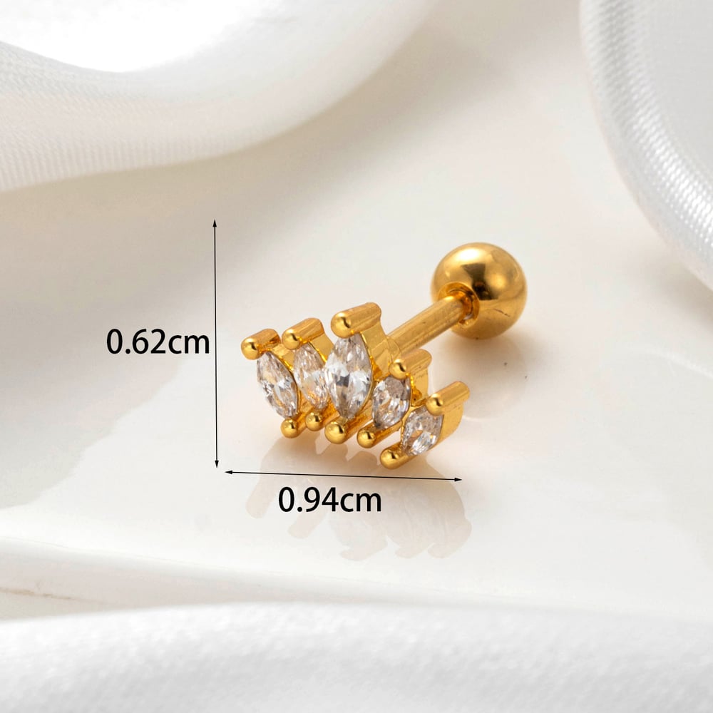 1 Piece Simple Series Classic Eye Copper No Plating Material Zircon Women Stud Earrings